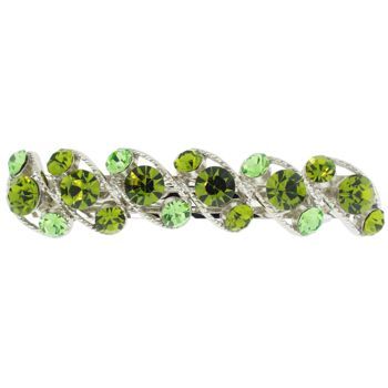 Karen Marie - Large Slant Gem Barrette - Peridot (1)