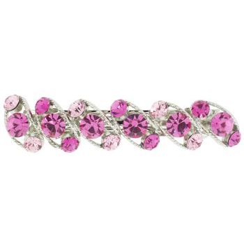 Karen Marie - Large Slant Gem Barrette - Pink (1)