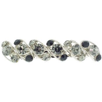 Karen Marie - Large Slant Gem Barrette - Black (1)