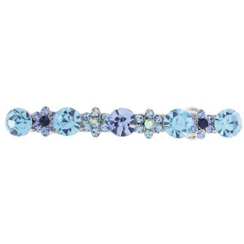 Karen Marie - Carat Crystal & Flower Barrette - Blue (1)