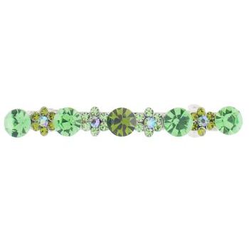 Karen Marie - Carat Crystal & Flower Barrette - Peridot (1)