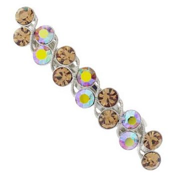 Karen Marie - Double Large Gem Barrette - Amber (1)