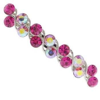 Karen Marie - Double Large Gem Barrette - Rose (1)