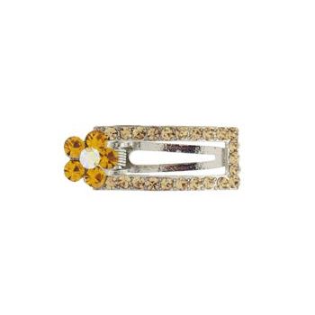 Karen Marie - Small Flower Rec Clip - Golden Topaz (1)