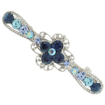 Karen Marie - Thin Crystal Victorian Barrette - Blue (1)