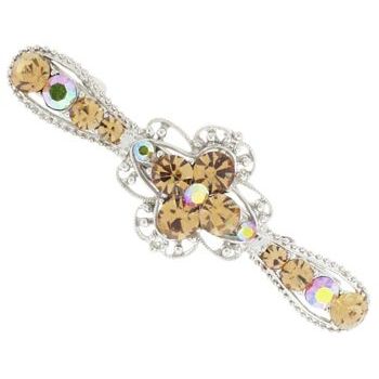 Karen Marie - Thin Crystal Victorian Barrette - Golden Topaz (1)