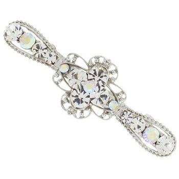 Karen Marie - Thin Crystal Victorian Barrette - White (1)