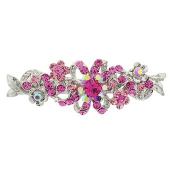 Karen Marie - Crystal Flower Burst Barrette - Rose (1)