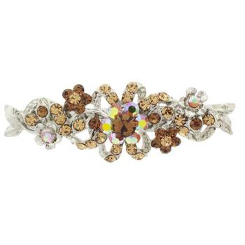 Karen Marie - Crystal Flower Burst Barrette - Topaz (1)