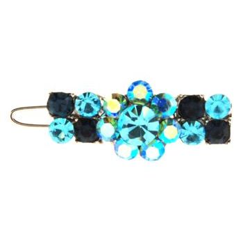 Karen Marie - Crystal Flower Petite Barrette - Blue (1)