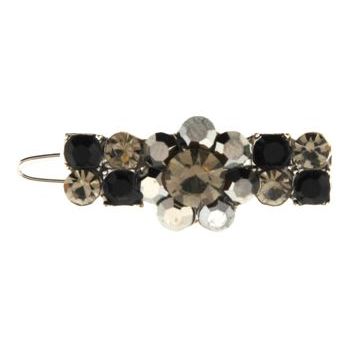Karen Marie - Crystal Flower Petite Barrette - Smoke (1)