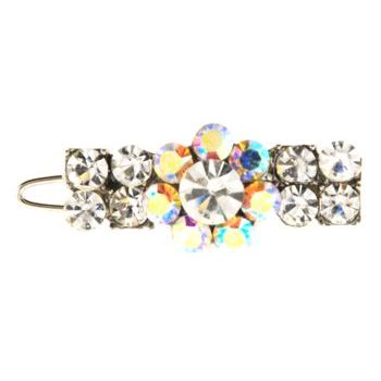 Karen Marie - Crystal Flower Petite Barrette - White (1)