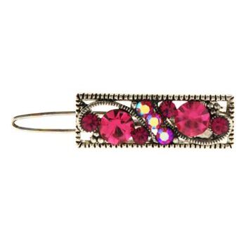 Karen Marie - Petite Crystal Lyric Barrette - Rose (1)