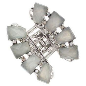 Karen Marie - Large Moonstone Fan Claw Clip - Smoke