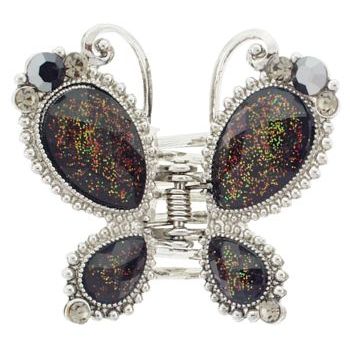 Karen Marie - Large Gem Butterfly Claw Clip - Smoke