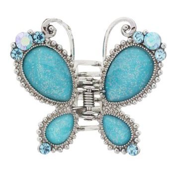 Karen Marie - Large Gem Butterfly Claw Clip - Blue