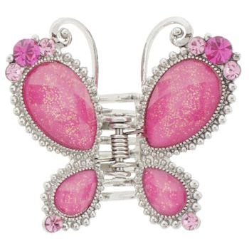 Karen Marie - Large Gem Butterfly Claw Clip - Pink