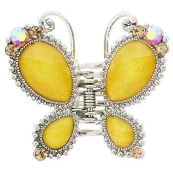 Karen Marie - Large Gem Butterfly Claw Clip - Yellow