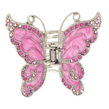 Karen Marie - Enamel Swirl Butterfly Jaw Clip - Strawberry Milkshake (1)