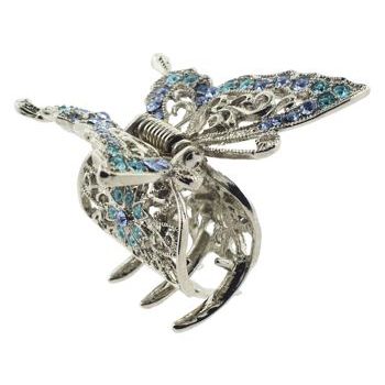 Karen Marie - Small Lace Inspired Butterfly Claw - Blue (1)
