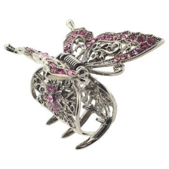 Karen Marie - Small Lace Inspired Butterfly Claw - Pink (1)