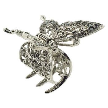 Karen Marie - Small Lace Inspired Butterfly Claw - Black (1)