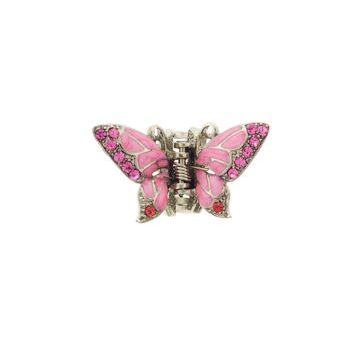 Karen Marie - Mini Butterfly Claw w/Enamel - Pink (1)