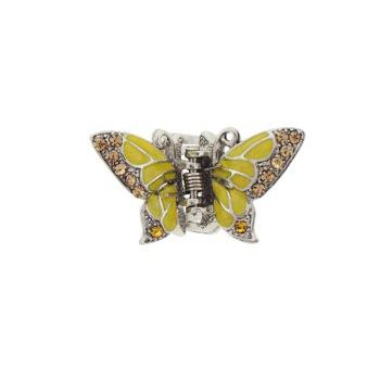 Karen Marie - Mini Butterfly Claw w/Enamel - Yellow (1)