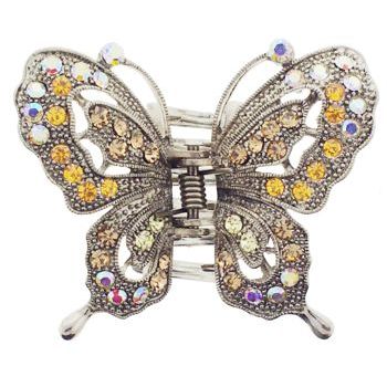 Karen Marie - Ornate Filigree Butterfly Jaw - Golden Amber (1)