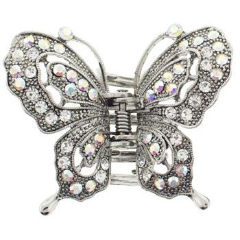 Karen Marie - Ornate Filigree Butterfly Jaw - White & White AB (1)