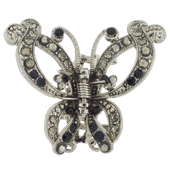 Karen Marie - Sangaris Crystal Butterfly Claw - Black (1)