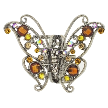 Karen Marie - Monarch Crystal Butterfly Claw - Amber (1)
