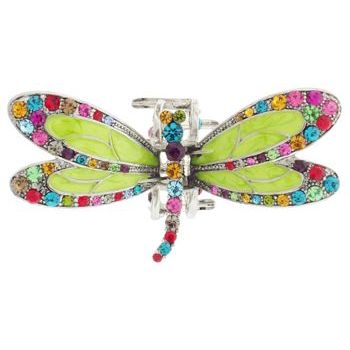 Karen Marie - Enamel & Crystal Encrusted Dragonfly Jaw - Rainbow (1)