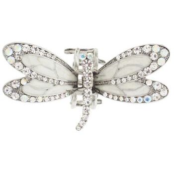 Karen Marie - Enamel & Crystal Encrusted Dragonfly Jaw - Snow White (1)