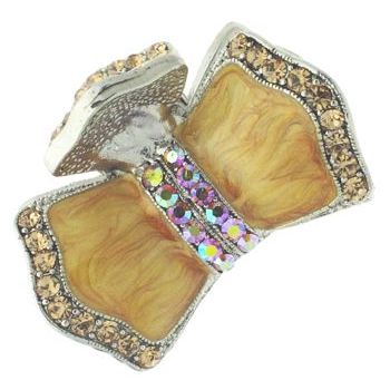 Karen Marie - Enamel & Crystal Bowtie Jaw - Butterscotch (1)