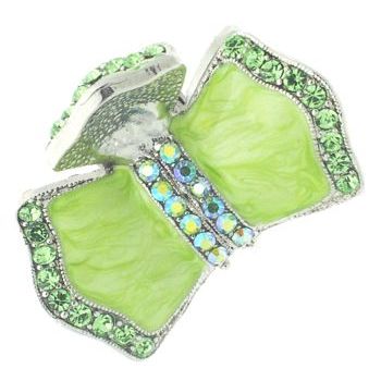 Karen Marie - Enamel & Crystal Bowtie Jaw - Peridot (1)