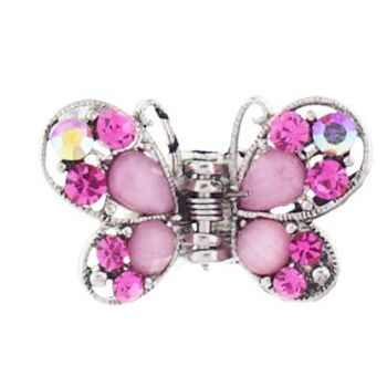 Karen Marie - Mini Butterfly Jaw Clip w/Moonstones - Pink (1)