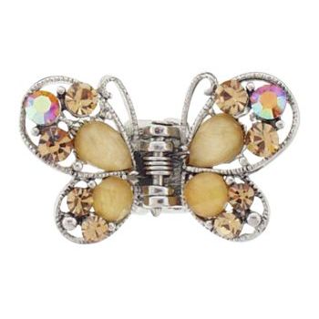 Karen Marie - Mini Butterfly Jaw Clip w/Moonstones - Topaz (1)