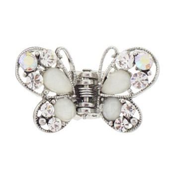 Karen Marie - Mini Butterfly Jaw Clip w/Moonstones - White (1)