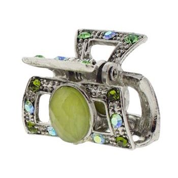 Karen Marie - Mini Crystal Moonstone Jaw Clip - Peridot (1)
