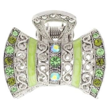 Karen Marie - Filigree & Crystal Bowtie Jaw - Peridot (1)