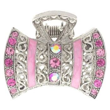 Karen Marie - Filigree & Crystal Bowtie Jaw - Pink (1)