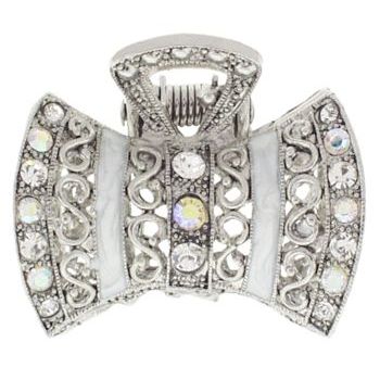Karen Marie - Filigree & Crystal Bowtie Jaw - White (1)