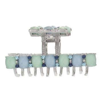 Karen Marie - Large Moonstone Straight Line Claw Clip - Seafoam Green/Blue