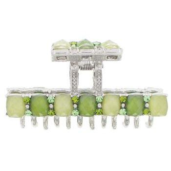 Karen Marie - Large Moonstone Straight Line Claw Clip - Peridot