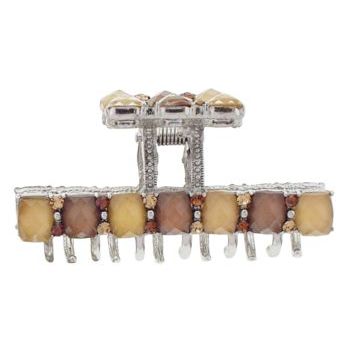 Karen Marie - Large Moonstone Straight Line Claw Clip - Chocolate Mix