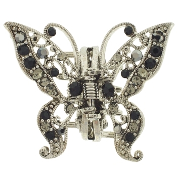 Karen Marie - Medium Crystal Butterfly Claw - Onyx (1)