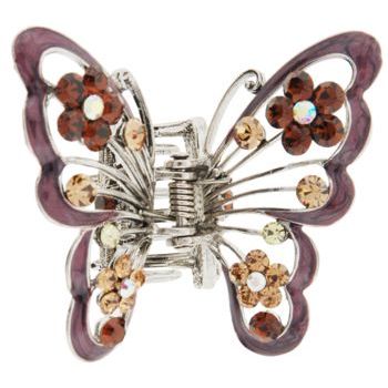 Karen Marie - Enamel & Crystal Flower Butterfly - Topaz (1)