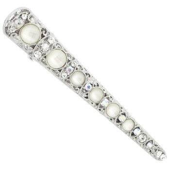 Karen Marie - Crystal & Moonstone Inspired Filigree Jaw - White (1)