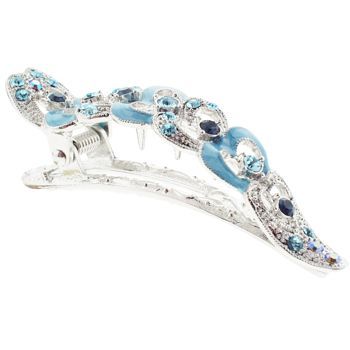 Karen Marie - Layered Enamel & Crystal Heart Jaw (1) - Blue